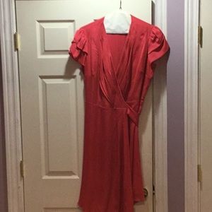 Peach/orange wrap dress